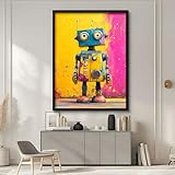 Urban Graffiti Leinwandbild mit niedlichem kleinen 