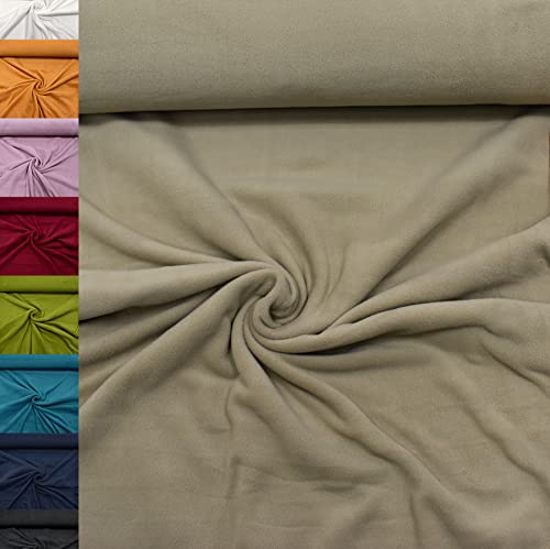 MAGAM-Stoffe Lisa Micro-Fleece Stoff uni Antipilling Meterware 50cm (17. Beige)