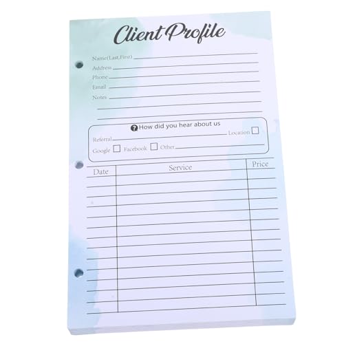 Fiches de dossier client papier vert à 3 trous pour organisation de restaurant
