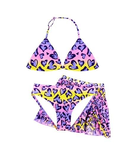POWER FLOWER Set Bikini Bambina 3 Pezzi con Gonna Sarong,
