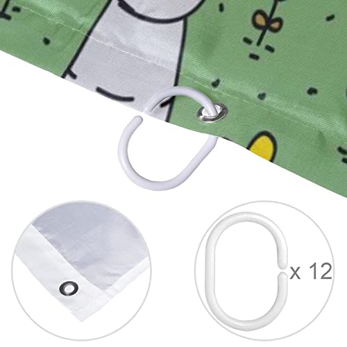Rideau de douche chat gris 152x183 cm avec 12 crochets de fixation - 5