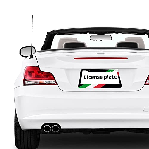 Italy Flag License Plate Frames - 2 Pcs Tri Color Sport Car Tag Cover Aluminum Auto Italy Flag License Plate Holder For Men Women Decorative Italian Flag Black License Plate Frame #TOP5