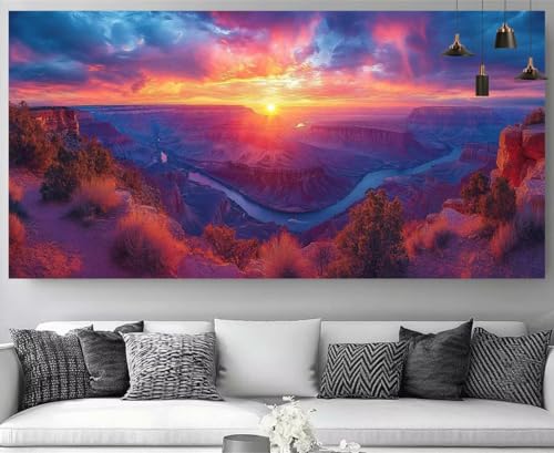 Kit Complet Broderie Diamant Coucher de Soleil Idée Cadeau Idéale pour Adulte