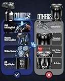 Electric Razor for Men, 2025 Magnetic Electric Shaver Razor, 3 in 1 Cordless Beard Trimmer 4D Rotary Shaver, IPX6 Waterproof & LED Display, Wet/Dry Use, USB Charging, Men's Ideal Gifts for Christmas - Image 3