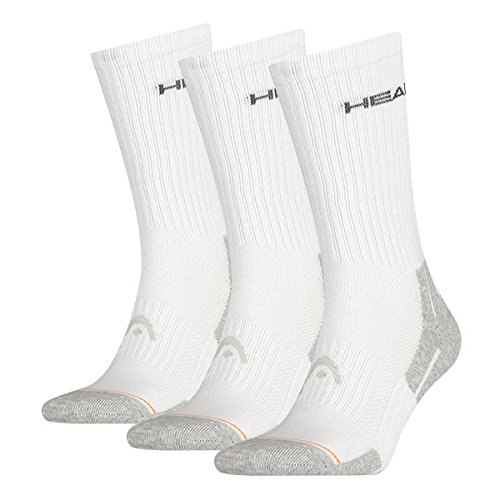 HEAD Socken Performance Crew 3P - Calcetines para hombre, color blanco, talla 43-46