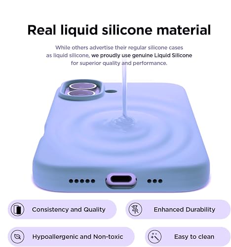 Image of SBMS Liquid Silicone Case for Apple iPhone 16 6.1-Inch, Silky-Soft Touch Full-Body Protective Phone Case, Shockproof Back Cover Case Pouch for iPhone 16 (Sky Blue)
