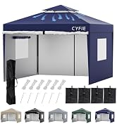 Amazon | CYFIE タープテント 3mx3m サイドシート4枚付き ワンタッチ