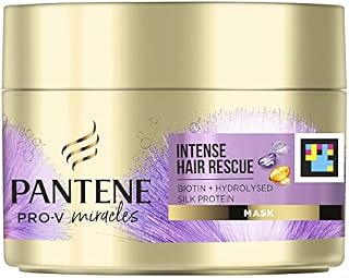 Pantene Miracles Hair Mask, Intense Hair Rescue Mask with Biotin and Hydrolysed Silk Protein, Hair Treatment That Helps Repair Processed, Highlighted or Intensely Dry Damaged Hair,160ml