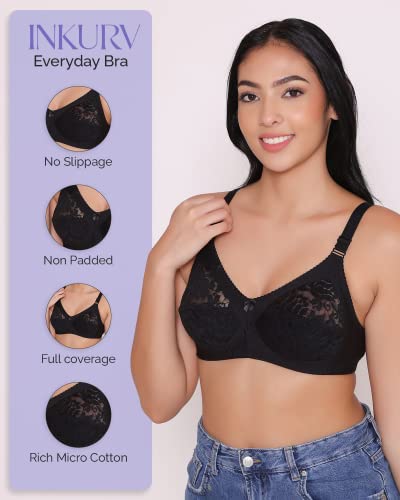 Image of INKURV Full Coverage Bra for Women with Micro Cotton Fabric for Heavy Bust Support