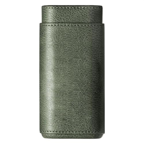 Caja para guardar puros Estuche for puros de cuero for humidificador de viaje portátil, bolsa de almacenamiento, Mini 3 tubos con tijeras for cigarros, regalo for hombres Humidificador de puros
