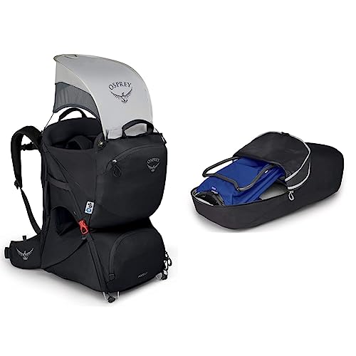 Image of Osprey Poco LT Lightweight Child Carrier and Backpack for Travel, Starry Black, One Size | Osprey Poco Child Carrier Storage Carrying Case, Black, One Size