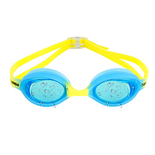 Splaqua Kids Swim Goggles - No Leak, Uv Protection & Anti-Fog Lenses With Adjustable Strap, Swimming Goggles For Youth, Kids, Children | With Ear Plugs (Blue/Yellow) #TOP12