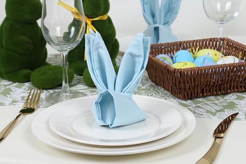 Servilletas de Tela Azul Claro Set x8 18x18 pulg miniatura 4