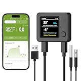 MOCREO WiFi Refrigerator Thermometer with Freezer Alarm, Dual Probes Digital Temperature Sensor with App & Email Alert, 2 Years Free Data Export, for Fridge, Kitchen