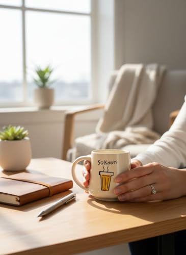 Image of Sukoon Handmade Ceramic Tea & Coffee Mug 250 ml | Chai Lover Quoted Mug | Stylish Ceramic Cup for Tea Coffee Milk | Microwave & Dishwasher Safe | Gift Mug for Men & Women (Set of 1)