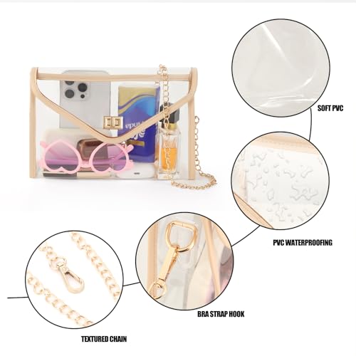 Clear Purse for Women Stadium Approved, PVC Clear Crossbody Bag Transparent Bag for Stadium Events Concerts2