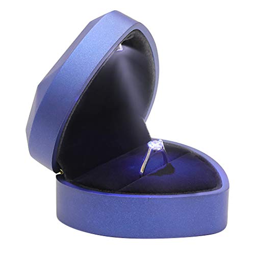 Bageek Caja del Anillo, Ring Box Creative LED Light up Ring Bearer Box Joyero Caja para San Valentín
