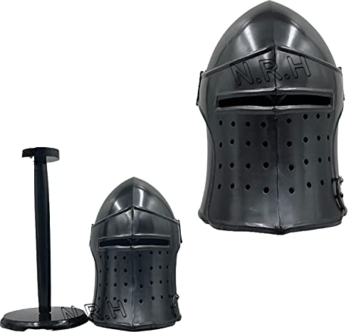 Casque de chevalier romain barbute médiéval le cadeau idéal pour collectionneur avec son support