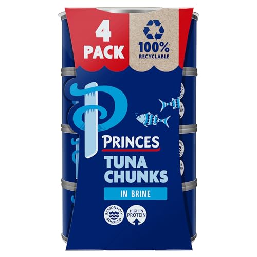 Princes Tuna Chunks in Brine Pack 145 g (Pack of 4)