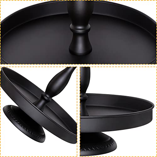 Weharnar Tiered Serving Tray Stand, Cupcake Stands 2 Tier Tray & 3 Tier Tray, Black Cupcake Stand For 50 Cupcakes Round, Cupcake Tower Display Stand Sets For Dessert Table #TOP2
