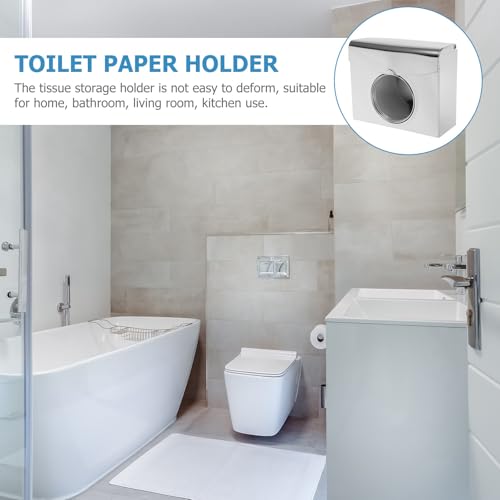 Caja porta pañuelos de acero inoxidable TEHAUX rectangular para pared de baño 7