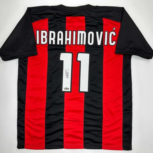Facsimile Autographed Zlatan AC Milan Jersey