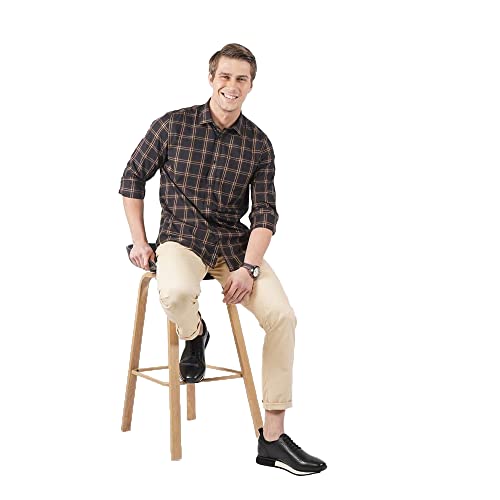 Image of Blackberrys Men's Cotton Blend Solid Slim Fit Casual Trousers