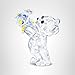 SWAROVSKI Kris Bears Forget Me Not, Clear Swarovski Crystal with Blue and Yellow Accents, Part of the Swarovski Kris Bears Collection