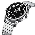 Herren Uhr Uhren Herren Analog Quarzuhr Wasserdicht Armbanduhr Herren Easy Reader 38mm Erweiterungs Band Fashion Business Armbanduhr mit Datum – Bild 3