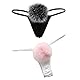 ADESUGATA Damen Tanga Sexy – Mädchen Plüsch Ball Anime Cosplay Kostüm Unterwäsche Sexy Höschen T-Rücken Niedlicher Kaninchenschwanz G-String Fell Ball Club Bikini Slip Höschen 2 Pack