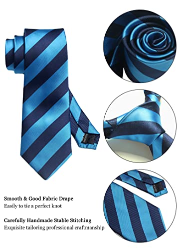 Image of Striped Plaid Polka Dot Mens Tie Formal Necktie Pocket Squares Ties Clips Cufflinks Classic for Men Set