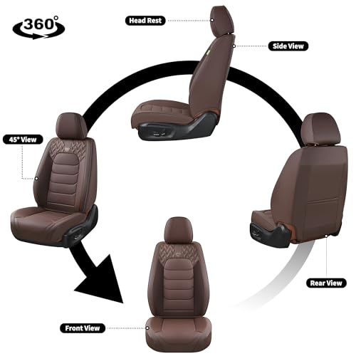 Image of FLORICH Car Seat Covers, Leather Seat Covers, Front Seat Covers 2PCS,Waterproof Car Seat Protector, Auto Driver Seat Covers Accessories Fit for Most SUV Trucks(Coffee, Front Pair)