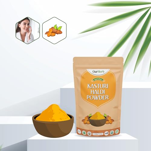 Image of Natural Kasturi Haldi Powder for Face Beauty (100g | 3.5 Oz) | Wild Turmeric | Kasturi Manjal for Glowing Skin | 100% Pure, Chemical-Free, Preservative-Free | Skin Care for All Skin Types.