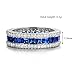 JunXin jewelry 7.3MM Women Mens White Gold Thin Blue Line Rings Wedding Band Sapphire White CZ Size6/7/8/9/10(10)