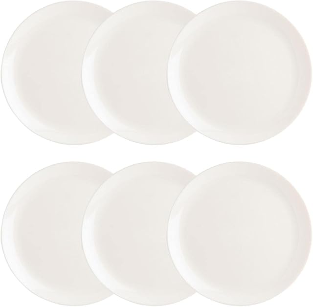 Luminarc Diwali zestaw 6 bardzo odpornych talerzy obiadowych ze szkła opalowego, 27 cm, białe