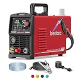 bestarc Pilot Arc Plasma Cutter, [LED Display][Air Sensor] 50A Plasma Cutter Machine 110/220V Dual Voltage, 1/2'' Clean Cut 3/4 Inch Max Cut, Post Flow Mesh, 2T/4T for Beginners DIY, Red