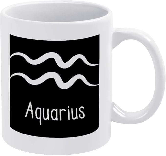 Aquarius Sign Ceramic Coffee Mugs for Men/Women Great for, Office, Home, Gifts, style