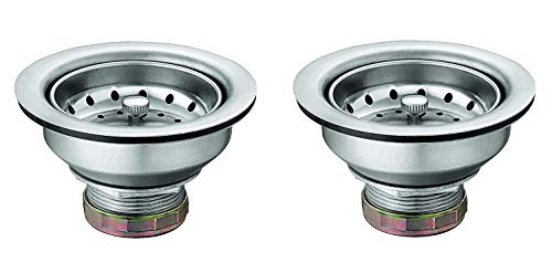 MOEN 22036 MoenStone 3-1/2 Inch Kitchen Sink Stainless Steel Basket Strainer with Drain Assembly (Pack of 2)