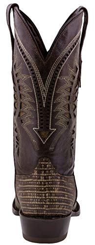 Texas Legacy Mens Rustic Sand Western Leather Cowboy Boots Lizard Print Snip Toe3
