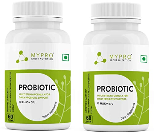 Image of Mypro Sport Nutrition Probiotics Supplement 15 Billion FC Multi Strain Formula For Daily Probiotic Support Improves GI Immunity Helps To Maintain Healthy Digestive System For Men & Women 120-Capsule