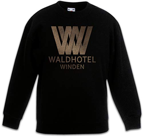Pullover Waldhotel Winden enfants sweat garçon fille Urban Backwoods noir