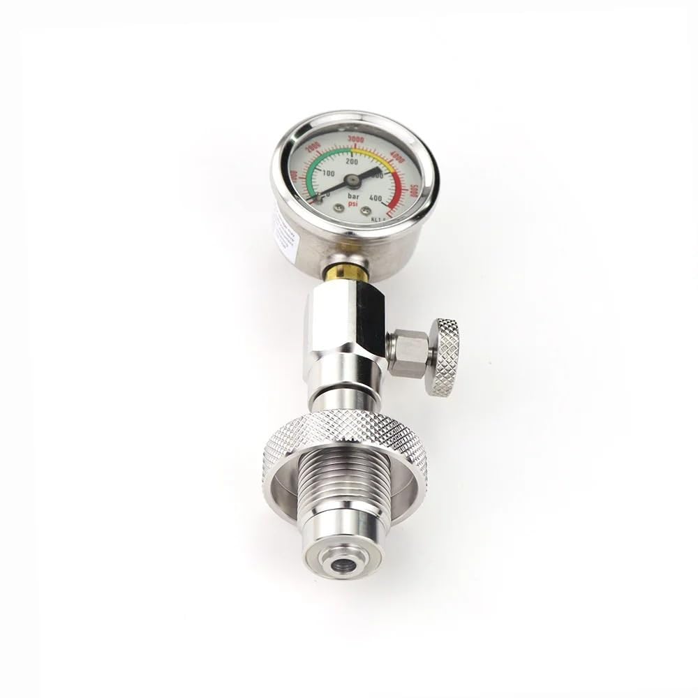 DIN Air Tank Pressure Checker With Gauge For 230Bar 300Bar Scuba Diving Cylinder Pressure Testing(350Bar Mini Gauge)