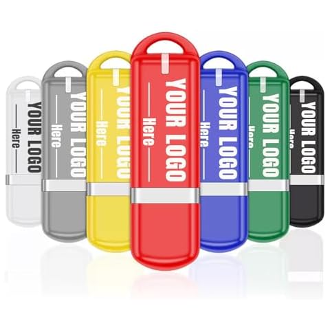 Custom USB Flash Drive 1GB 400 Pack Customized USB with Oval Cap Thumb Drive Customizable USB Drive Logo Print FEWINA Branding with Personalized USB Stick (400 Pack,7 Color Options) Cover