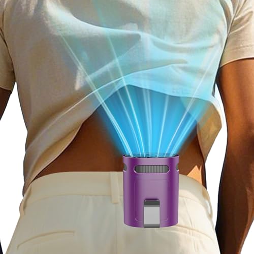 Image of Waist Fan Clip on-Mini Lightweight Portable Fans Rechargeable Under Shirt Belt Pants Body Fans that Blow Cold Air,Waistband Cooling Fan,Powerful Small Personal Hanging Neck Cooler AC Travel Black