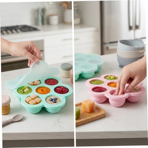 Set de 4 Moldes de Silicona para Congelar Alimentos de Bebe miniatura 2