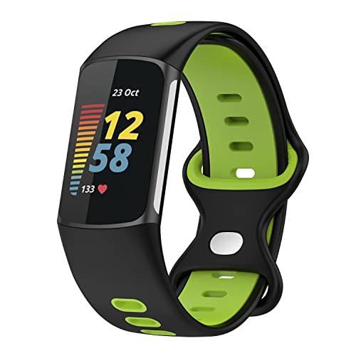 Fitbit Charge6 �o���h �X�|�[�c�V���R���� ���� ���X�g�o���h ���F�I�� �_�炩�^���^ �X�|�[�c�V���R���X�g���b�v���X�g�o���h (�u���b�N�{�O���[��)
