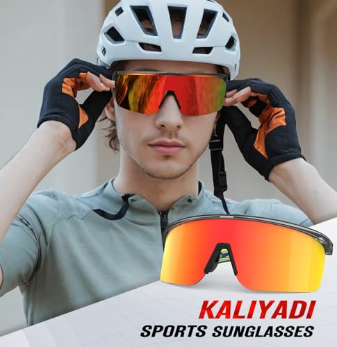Image of KALIYADI Mens-Sunglasses Polarized Sports Sunglasses-Men: Running Sunglasses Men Women UV400 Protection for Cycling