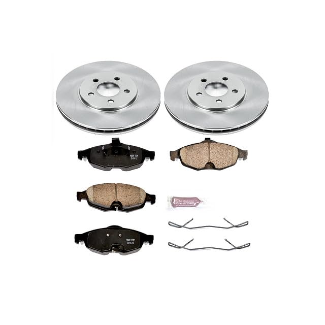 Image of PowerStop Front Brake Kit for Chrysler Sebring 2001-06 | Dodge Stratus 2001-06 - Z17 Ceramic Brake Pads & Disc Rotors Replacement, KOE1684