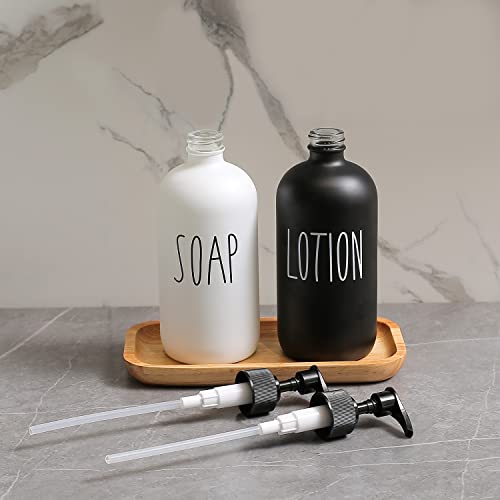 MOMEEMO Soap Dispenser Bathroom Set, Contains Hand and Lotion Dispenser, Suitable for Black and White Bathroom Decor. (Black & White) - Image 4