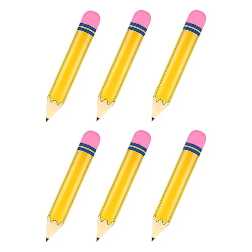 Pencil Balloons - Giant Inflatable Photo Props, 6 Piece 27 Inch Large Pencil Shape Blow Up Balloons for Classroom Decor, Graduat